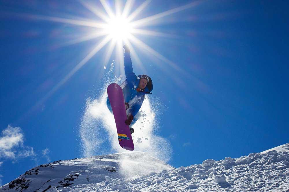 Snowboarder in Via Lattea