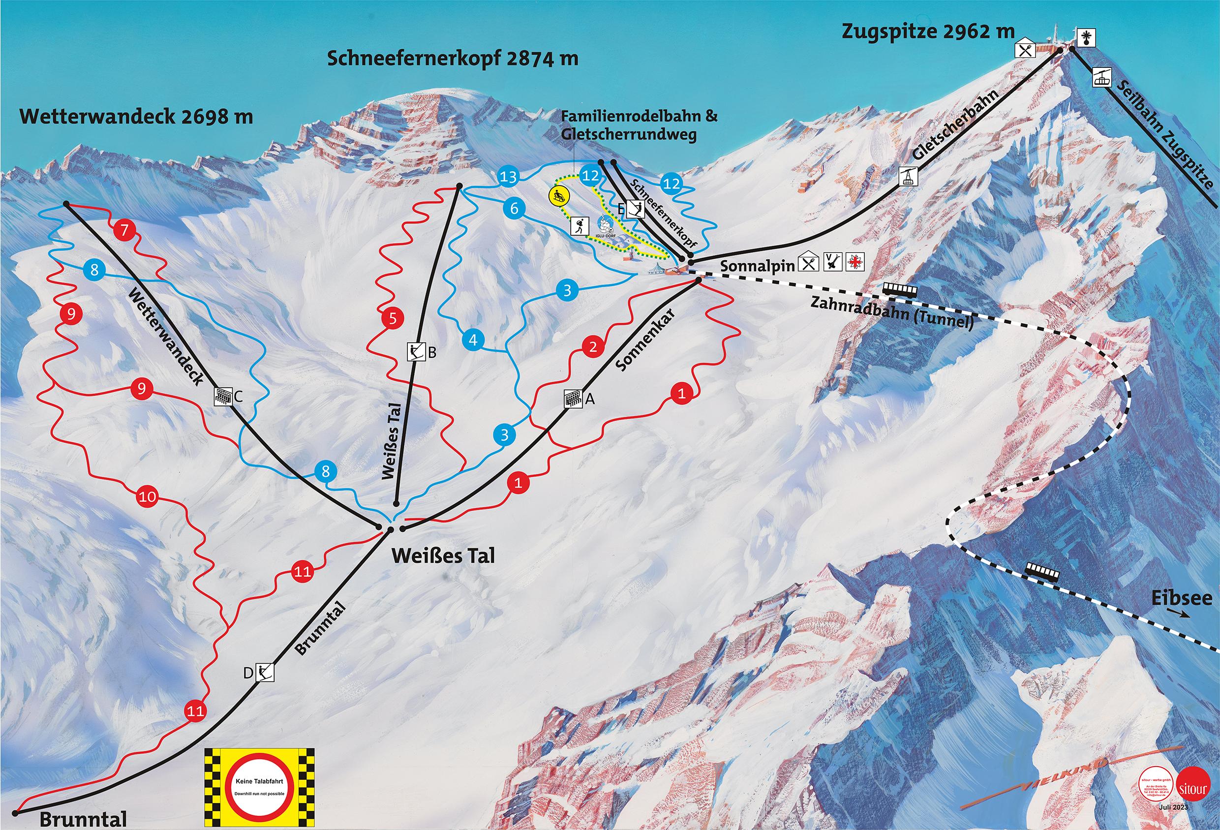 Pistenplan Zugspitze / Zugspitzblatt