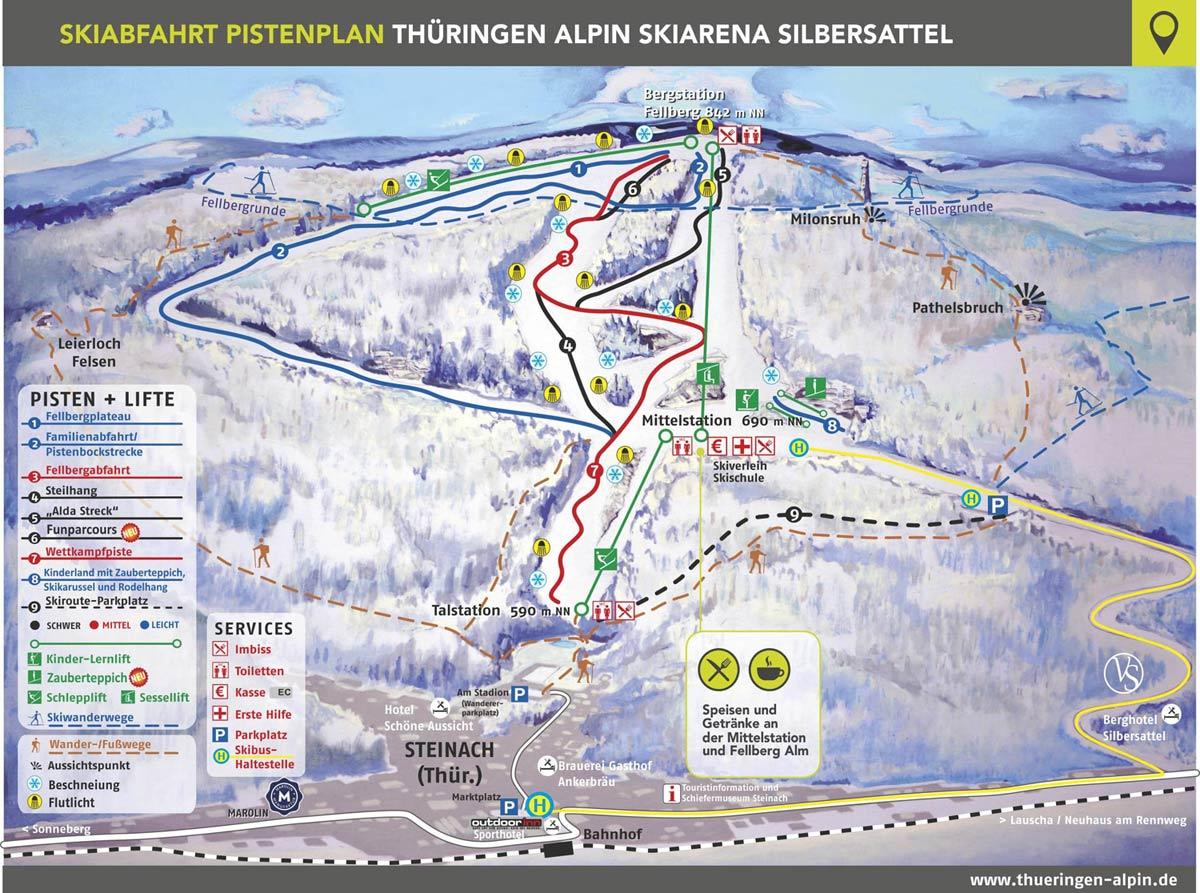 Pistenplan Skiarena Silbersattel