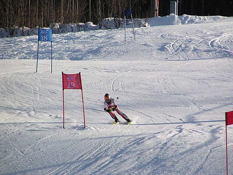 Skifahrer beim Slalom