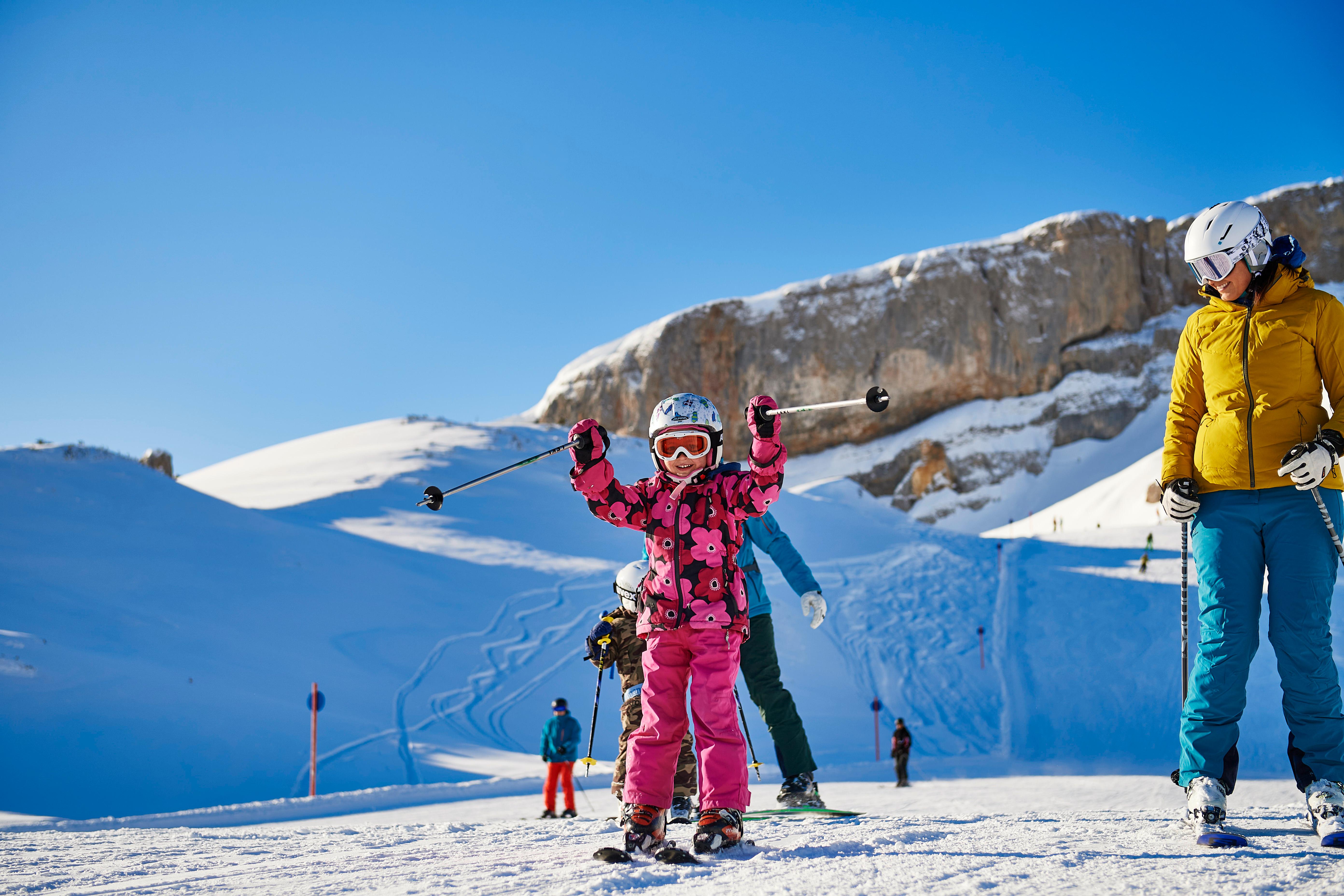 Skifahren mit Familie am Ifen