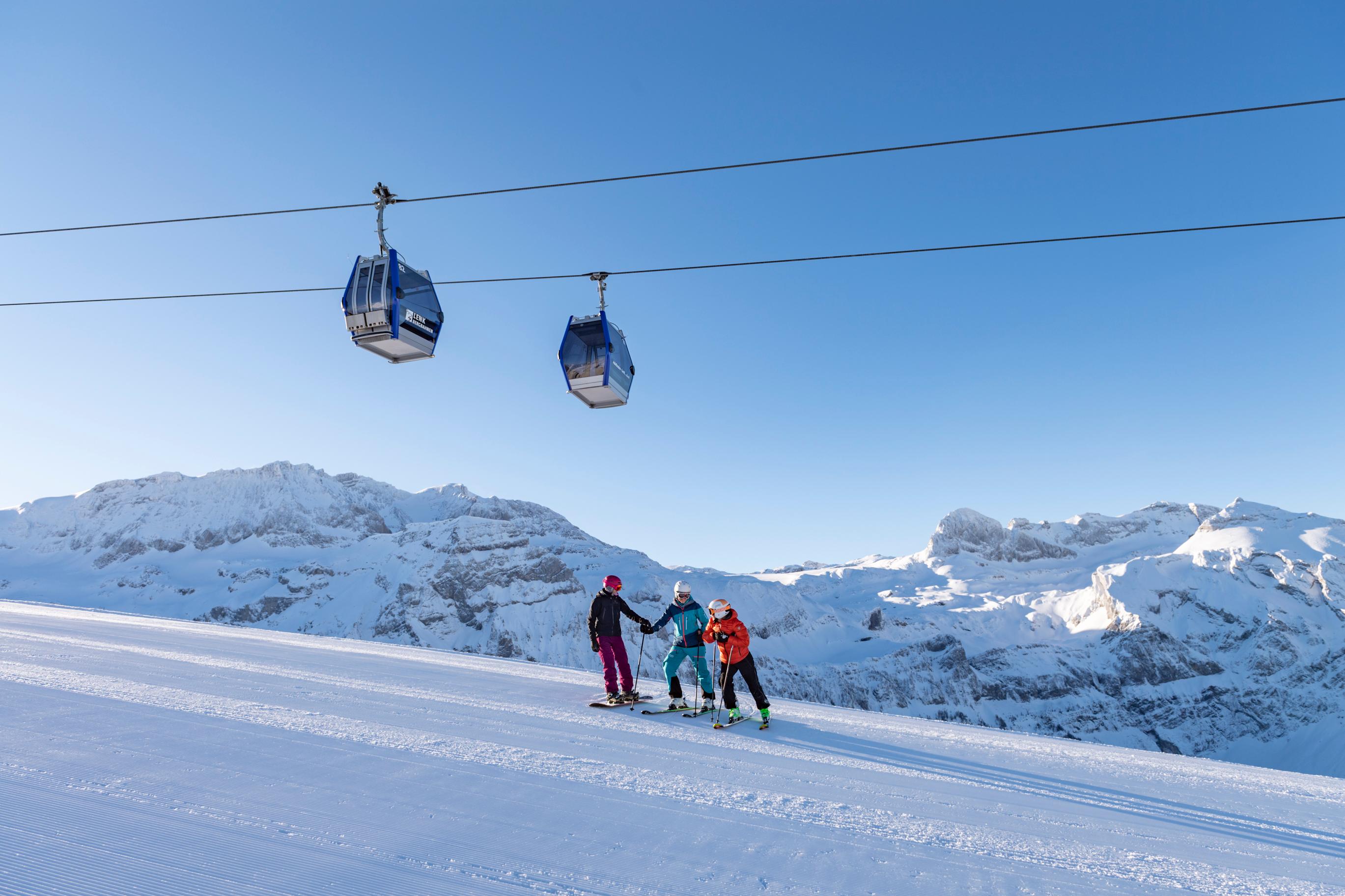 Skifahrer in Adelboden-Lenk