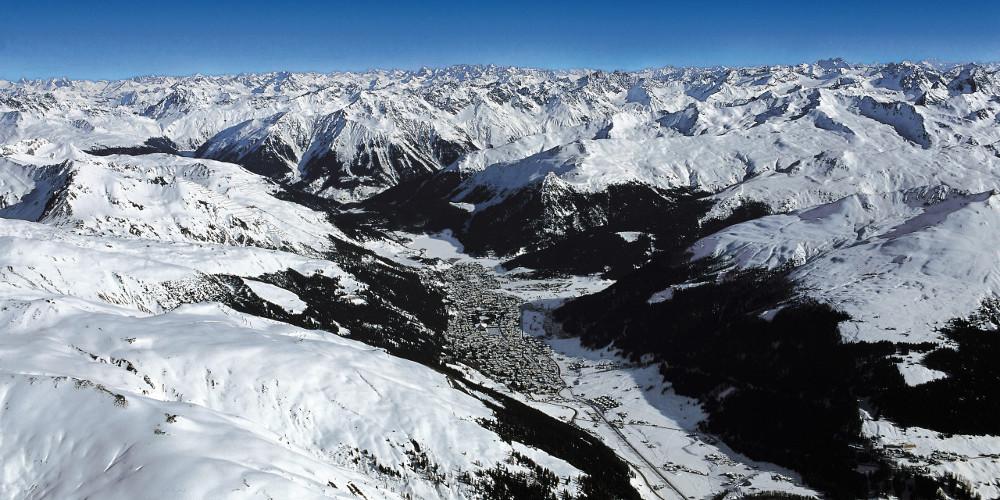 Luftbild Skigebiet Davos