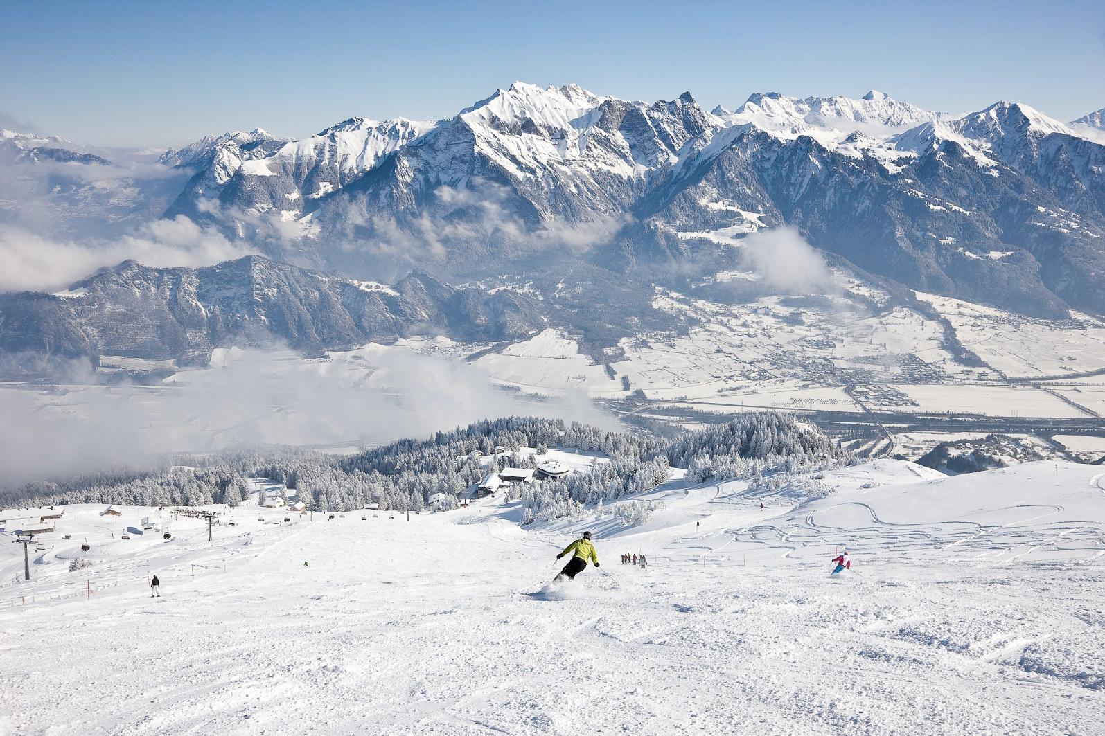Blick über das Skigebiet Pizol