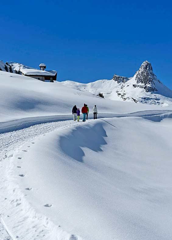 Winterwanderer in Vals 3000