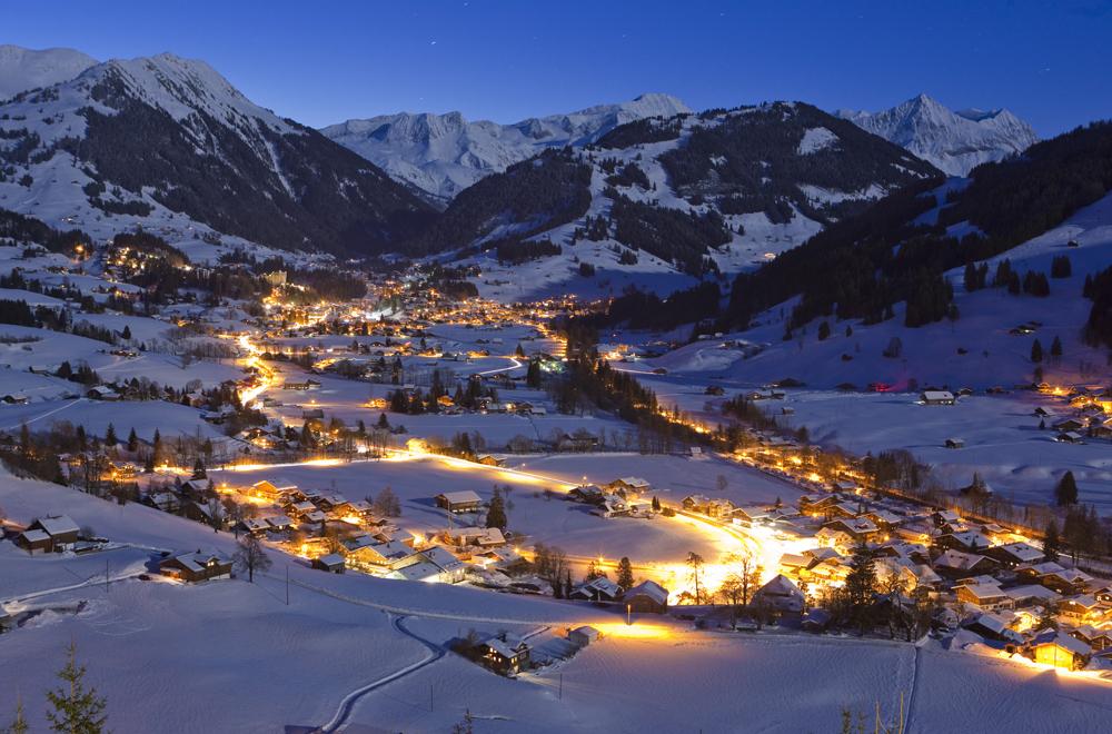 Nachtaufnahme von Gstaad