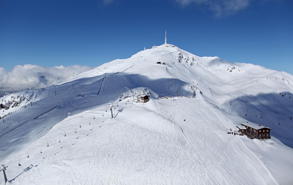 Ganz oben im Skigebiet Kitzbühel
