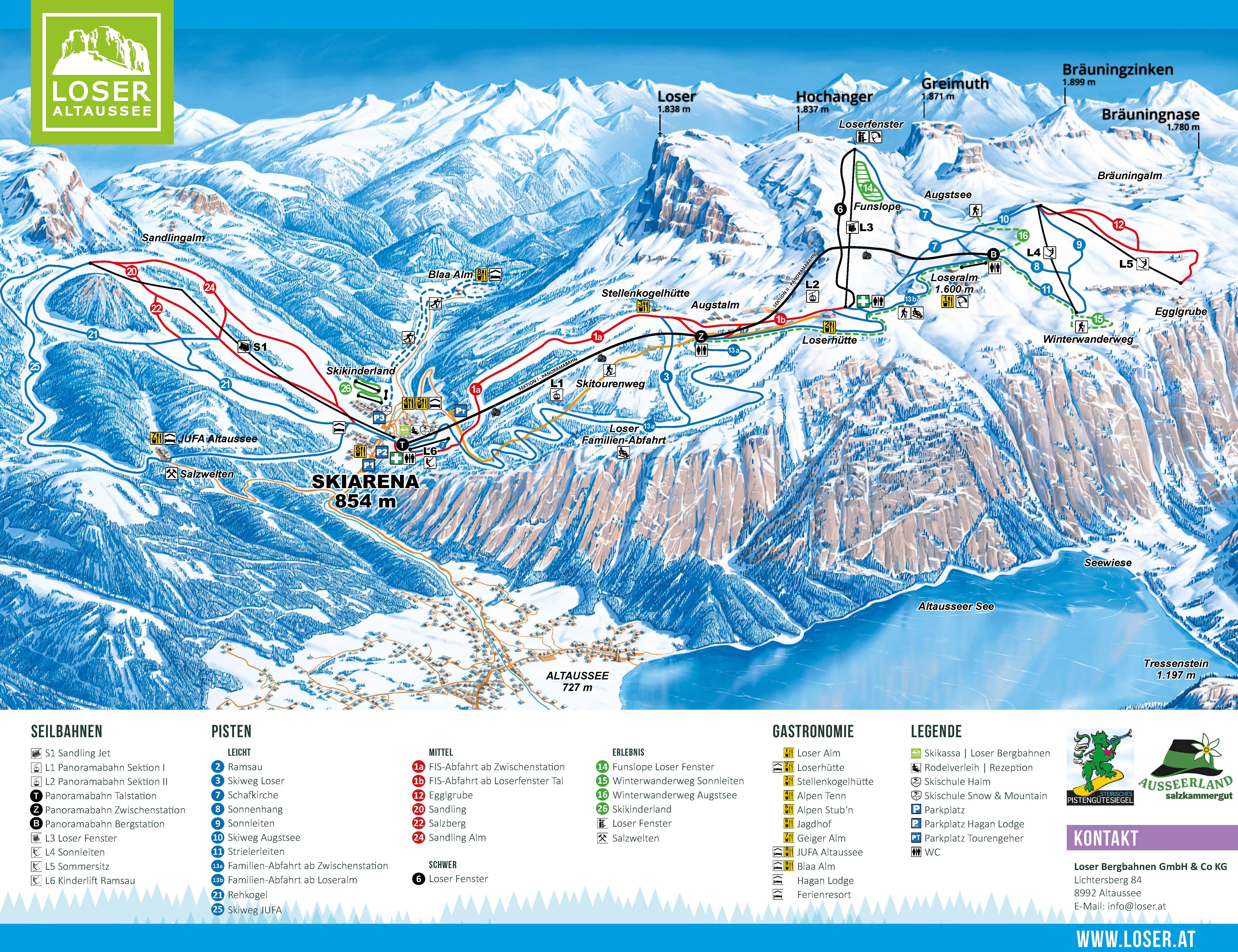 Loser-Altaussee Pistenplan