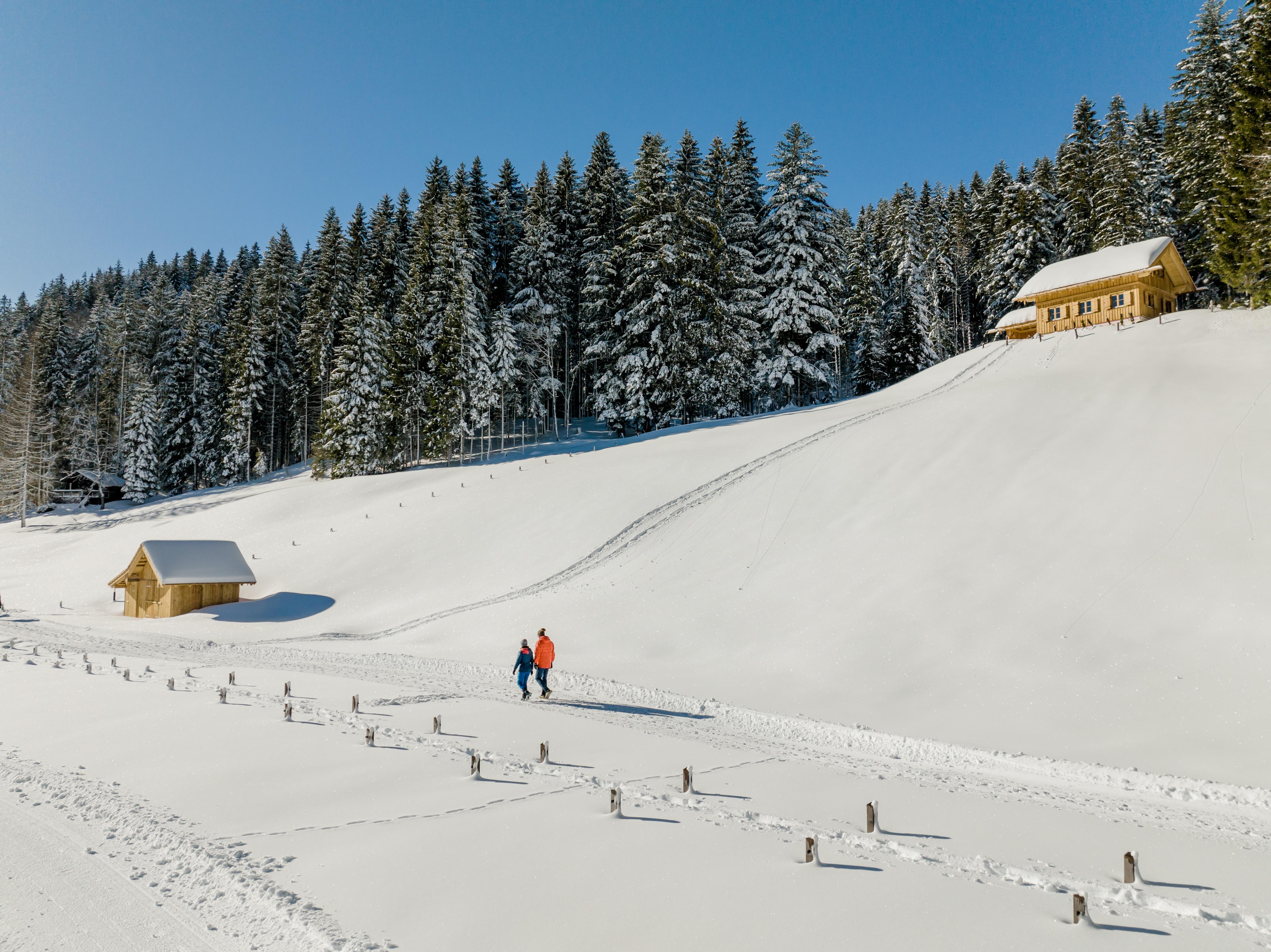 Die Blaa Alm bietet sich hervorragend für Winterwanderungen an.