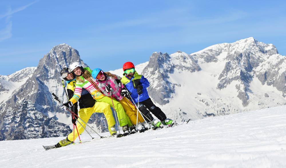 Skigruppe auf dem Hinterstoder