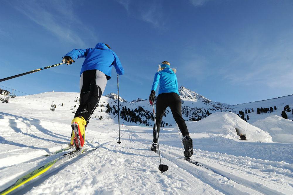 Langläufer im Skigebiet Kühtai