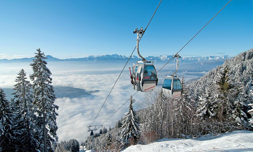 Die Gerlitzen Kanzelbahn bringt die Besucher in das Skigebiet