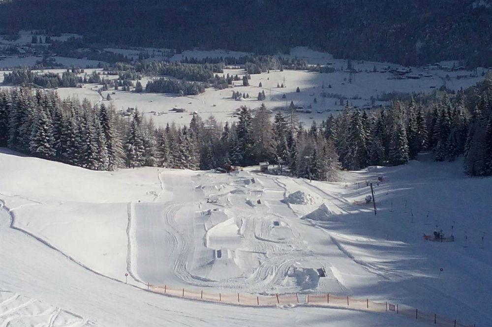 Blick auf den Snow-Funpark in Lermoos-Grubigstein