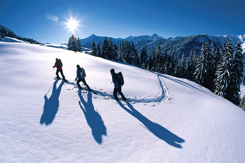 Winterwanderer in Ski Zillertal 3000