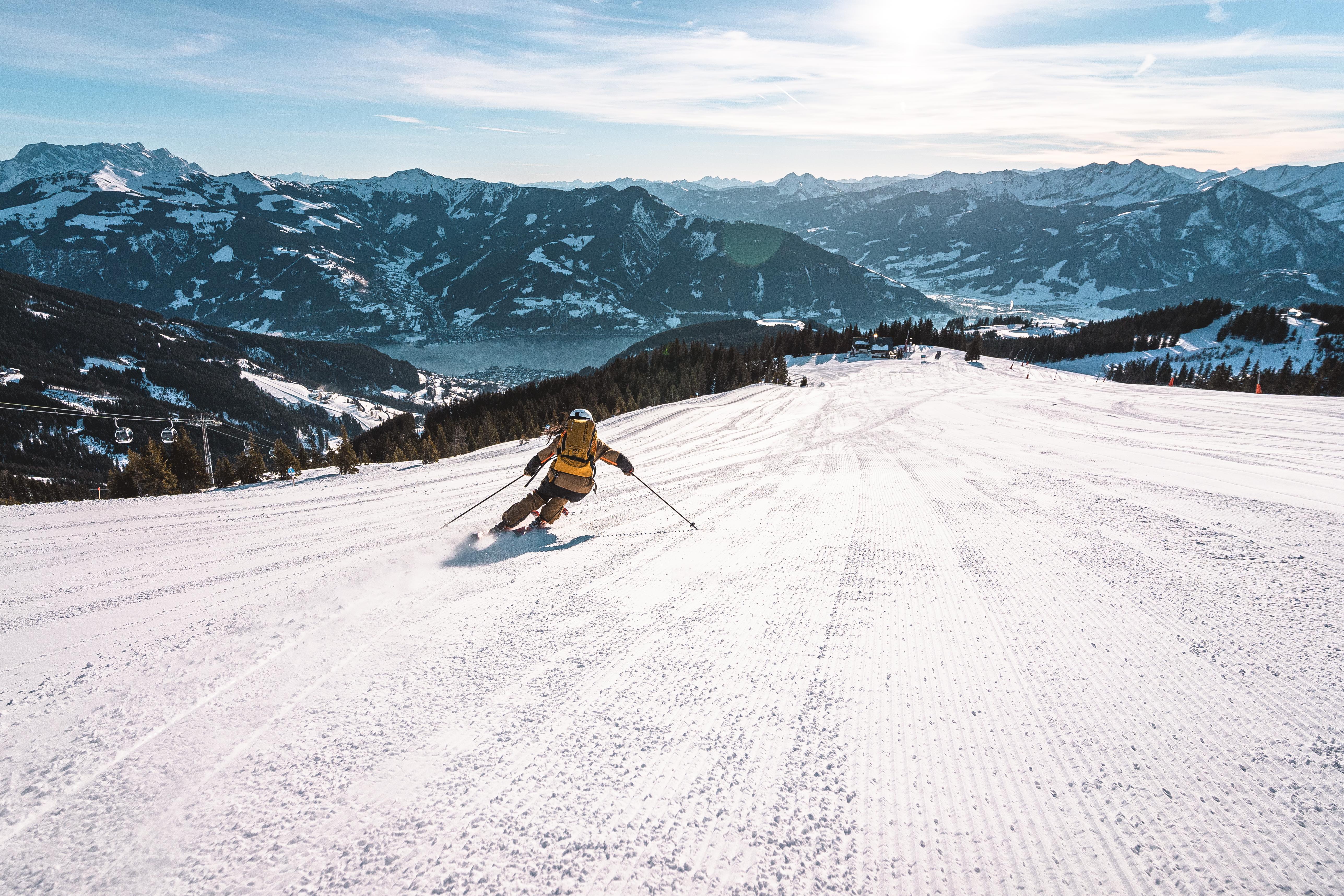 Skifahren mit Seeblick auf der Schmittenhöhe
