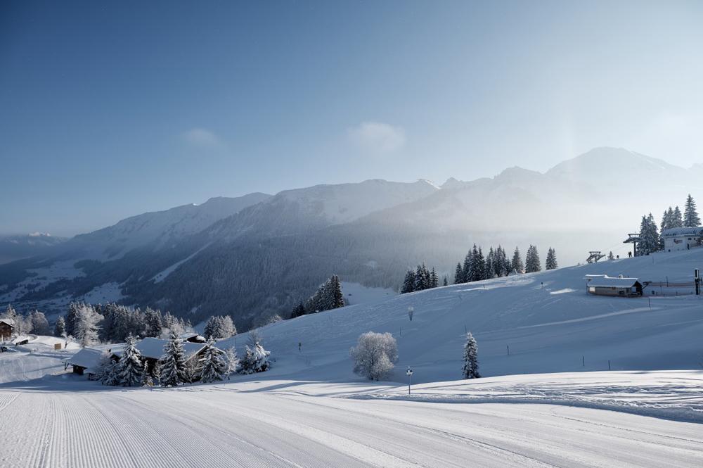 Winterlandschaft im Skigebiet Walmendingerhorn-Ifen-Heuberg