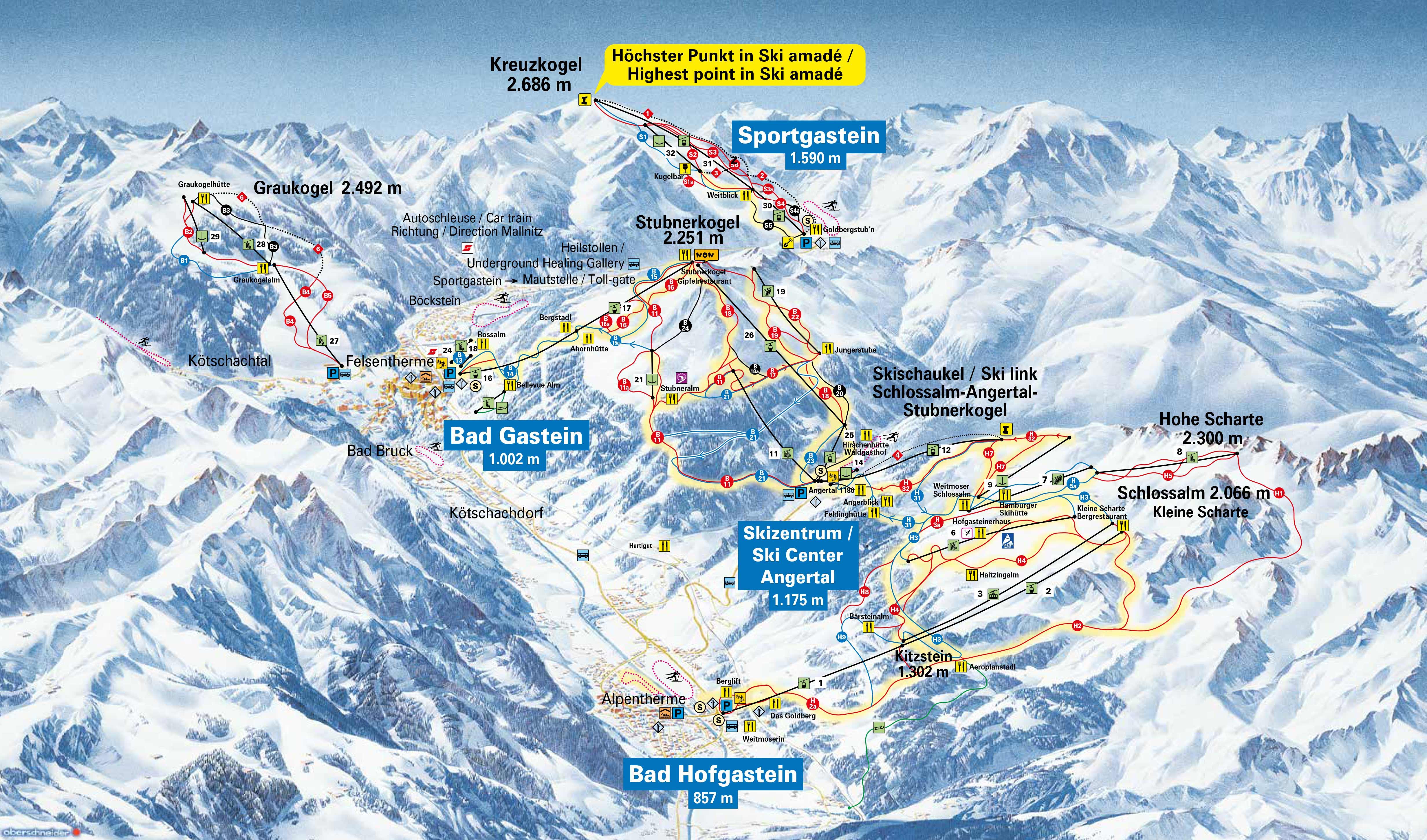 Pistenplan Ski Gastein