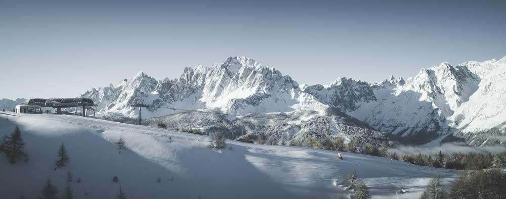 Blick auf das Skigebiet 3 Zinnen Dolomiten