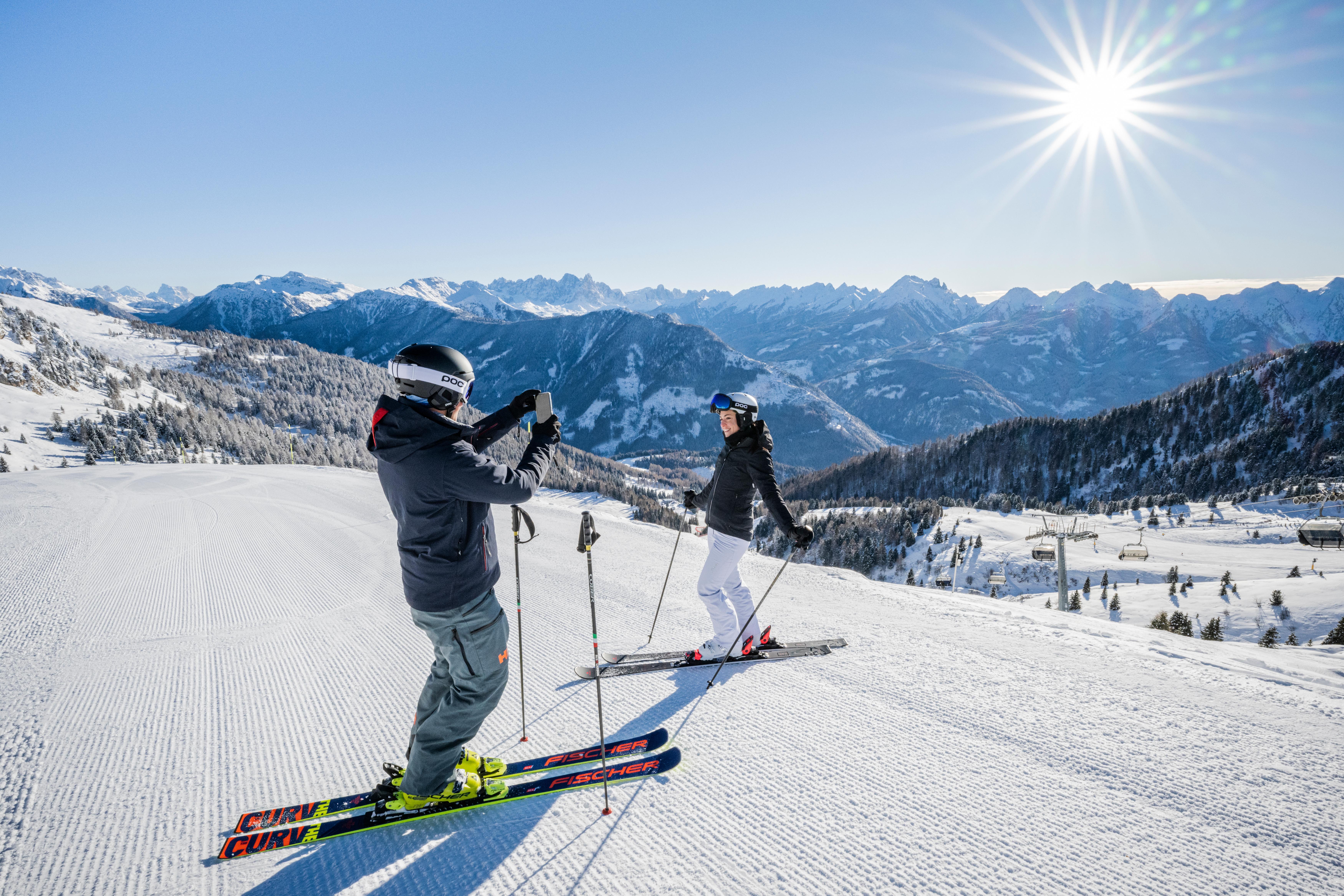 Skifahrer in Obereggen