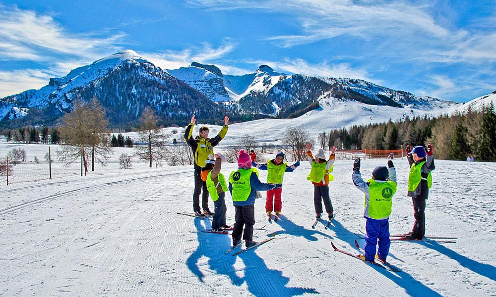 Kinderskischule im Skigebiet Monte Bondone