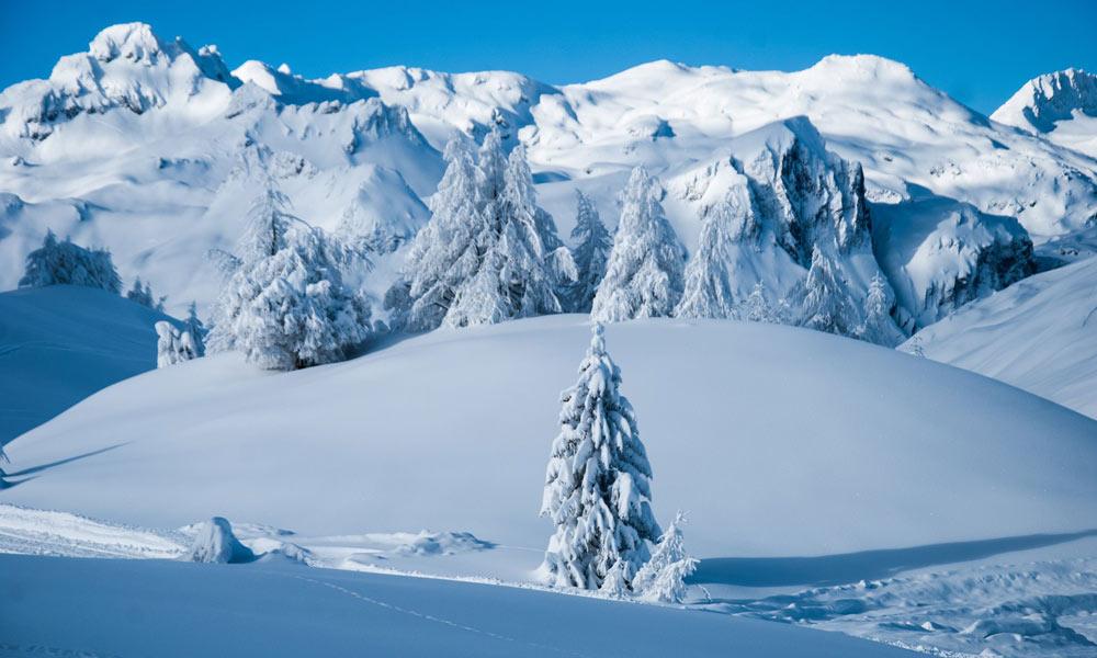 Verschneite Winterlandschaft in La Thuile