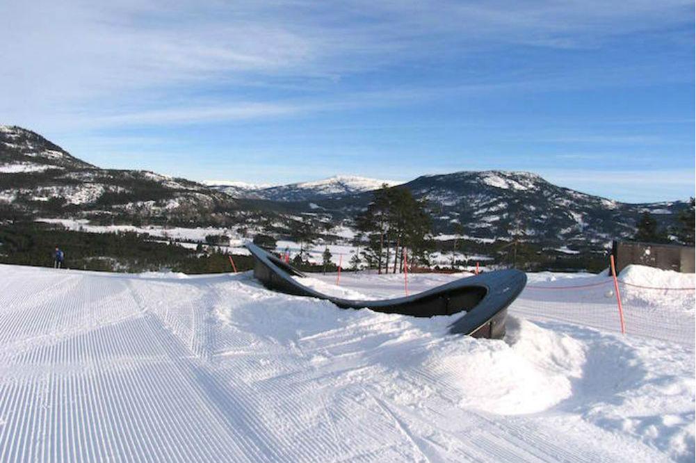 Der Snowpark im Skigebiet Vradal Skicenter