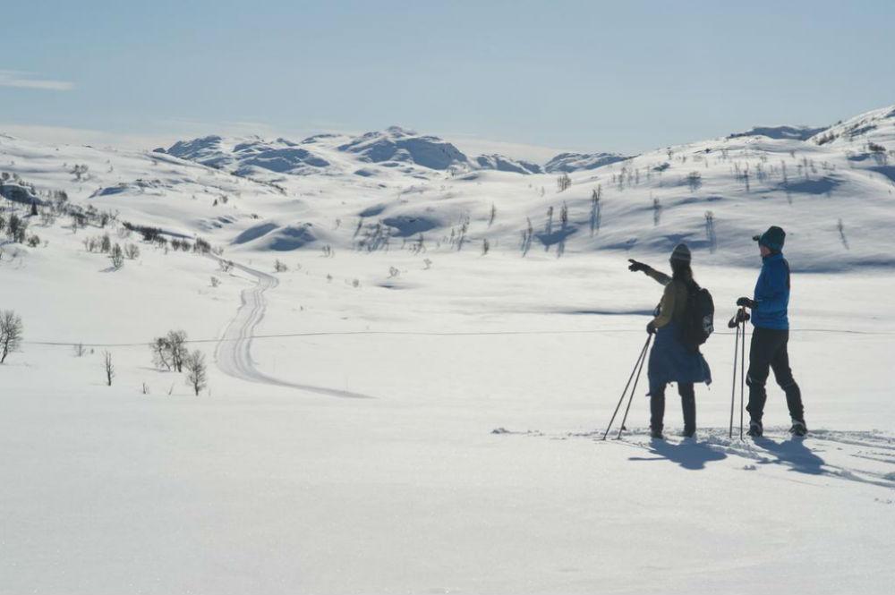 Langläufer im Skigebiet Rauland Skicenter
