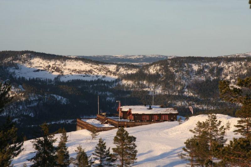 Panoramablick über das Skigebiet Gautefall Alpine Centre
