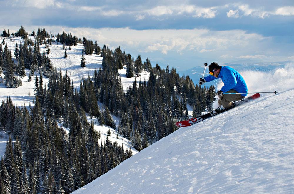 Skifahrer auf dem Mount Tod