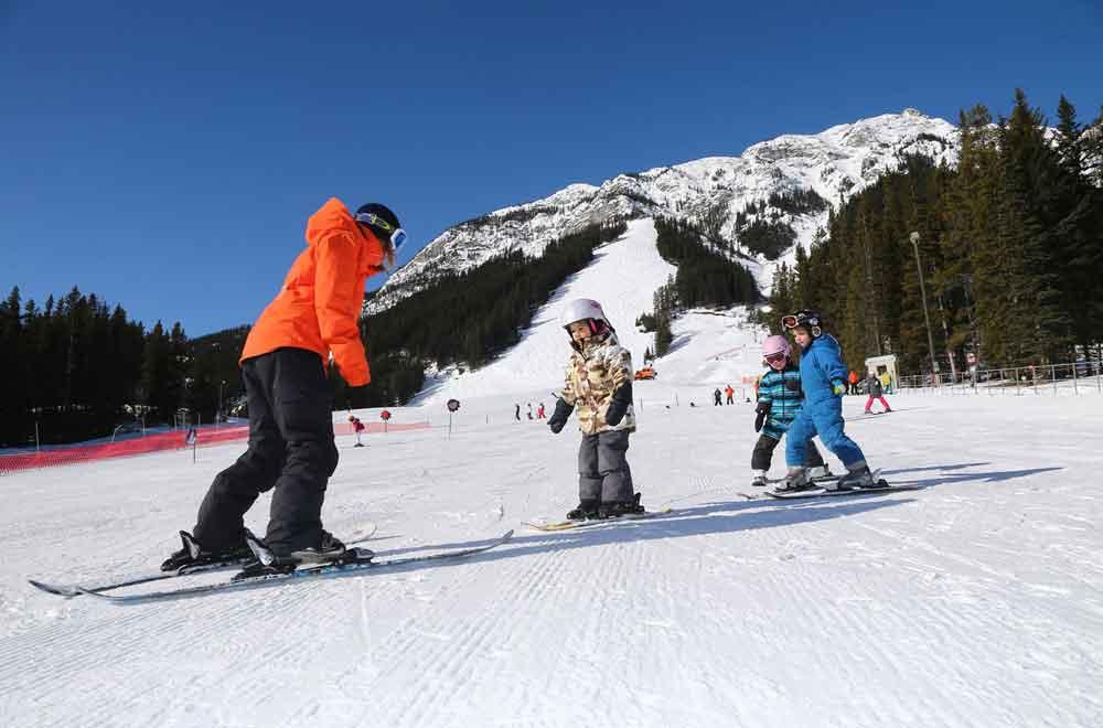 Skifahren lernen im Skigebiet Norquay im Skigebiet Banff