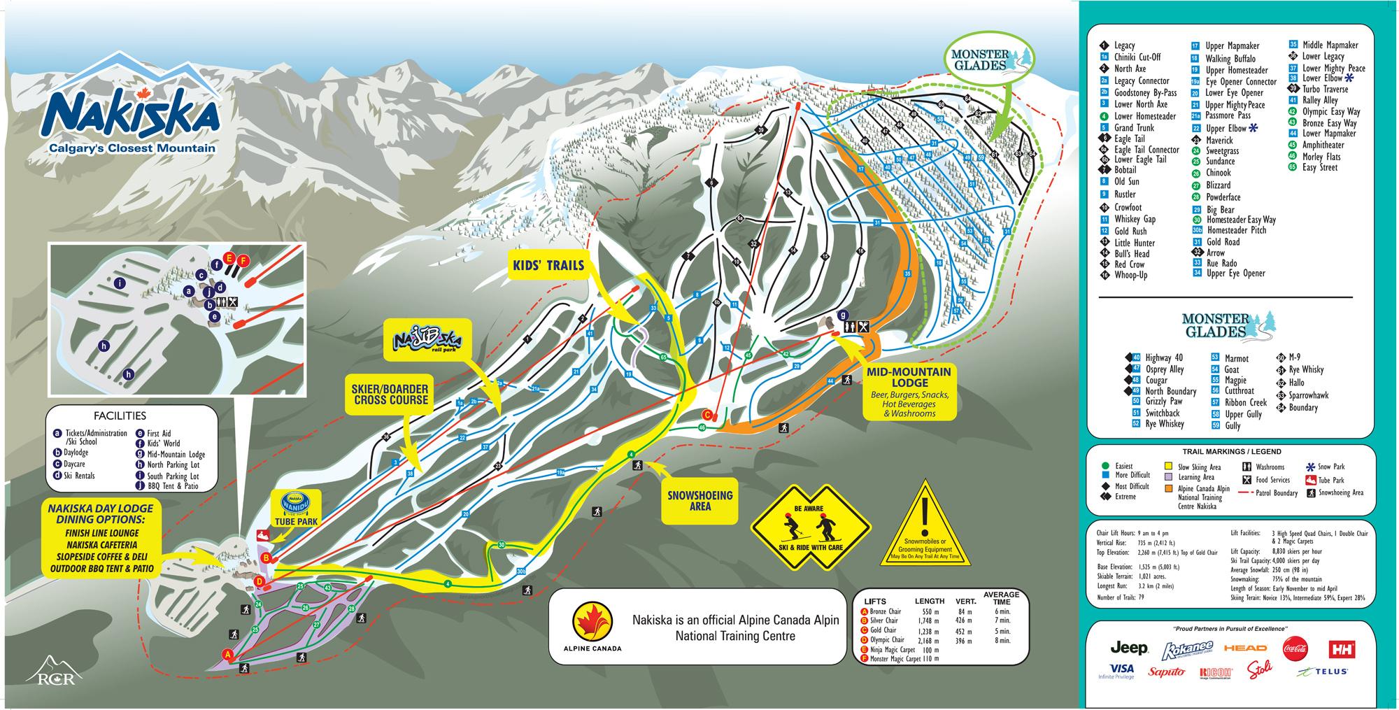 Pistenplan Nakiska Ski Area