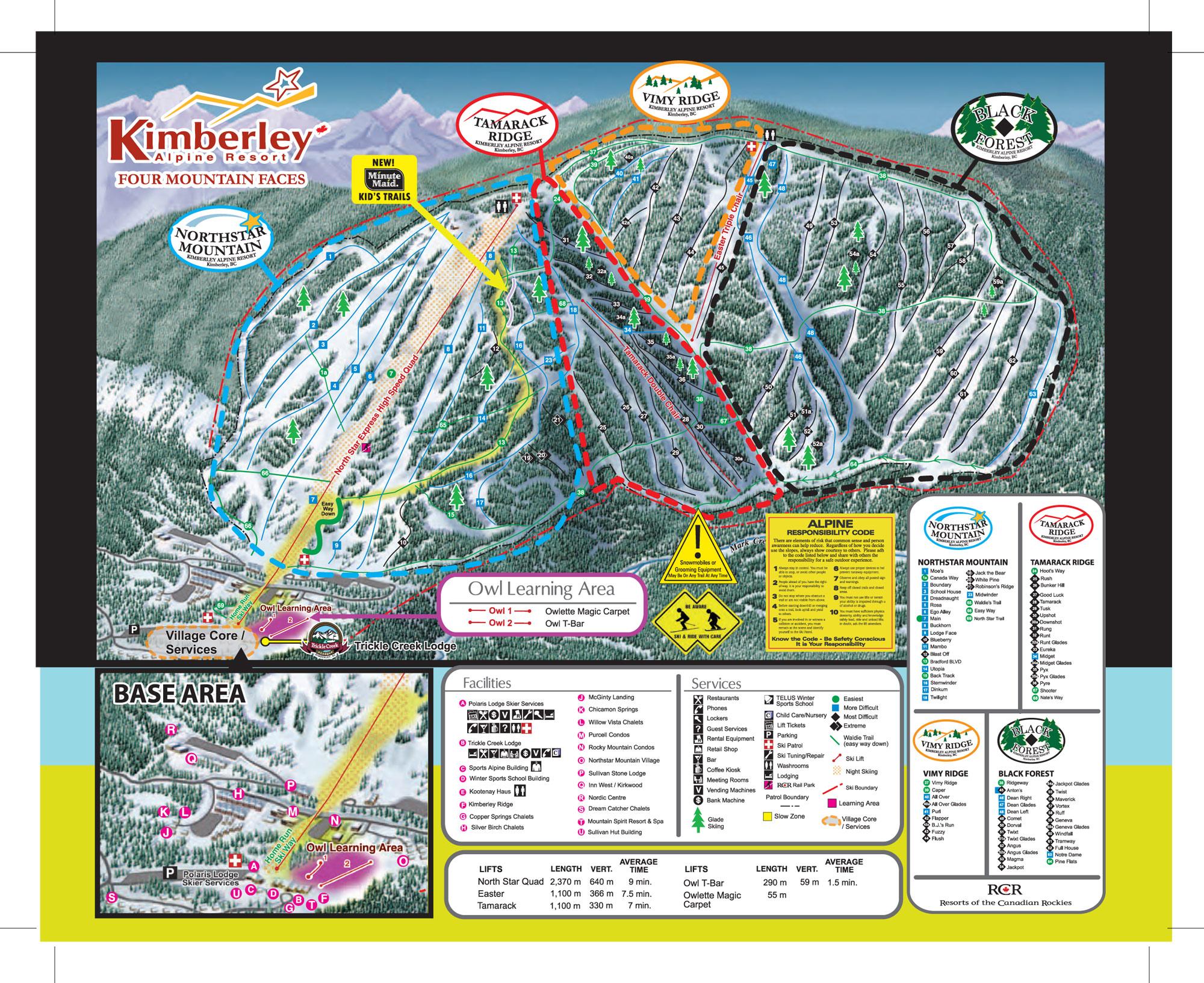 Pistenplan Kimberley Alpine Resort