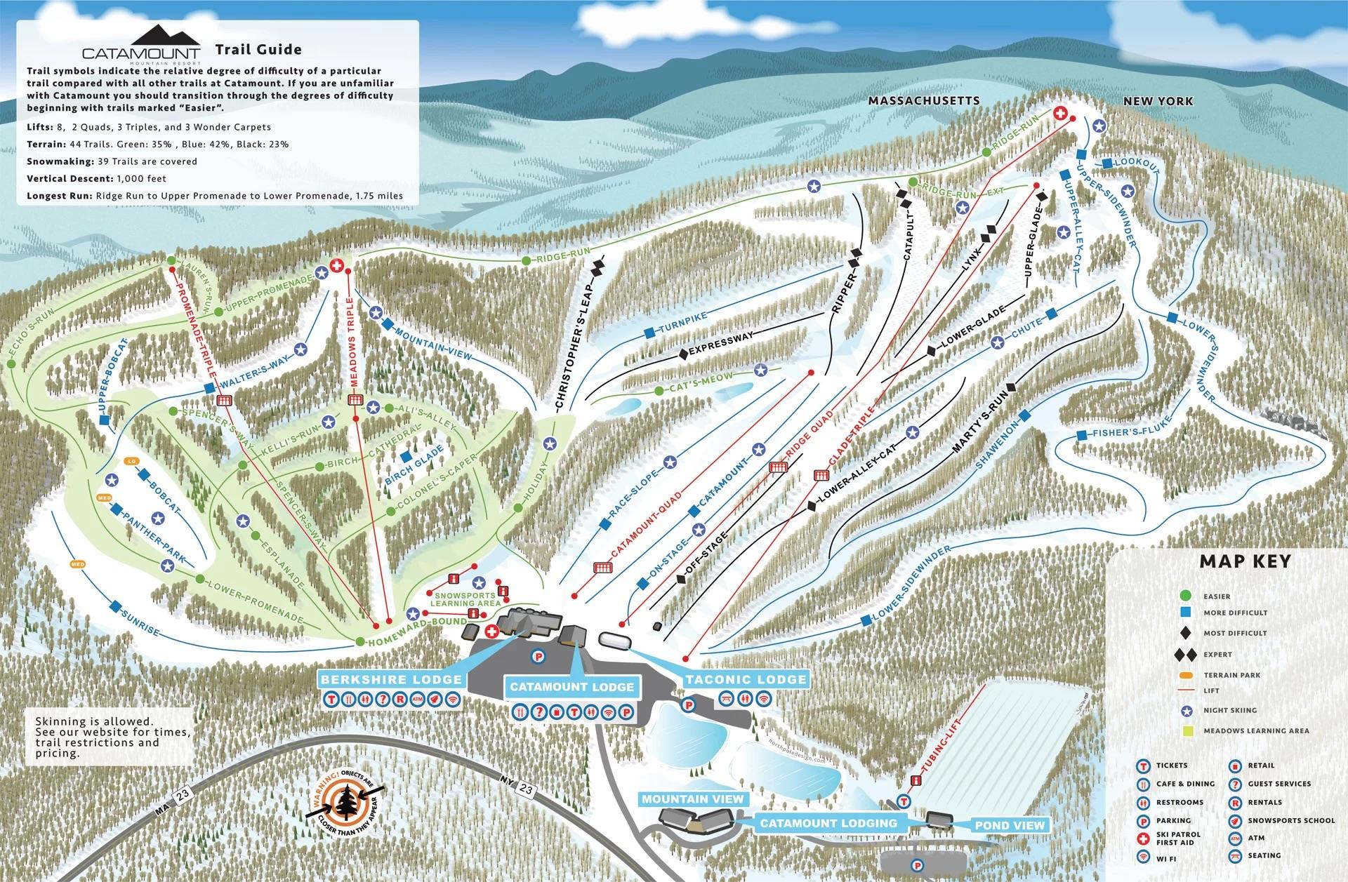 Pistenplan Catamount Ski Resort