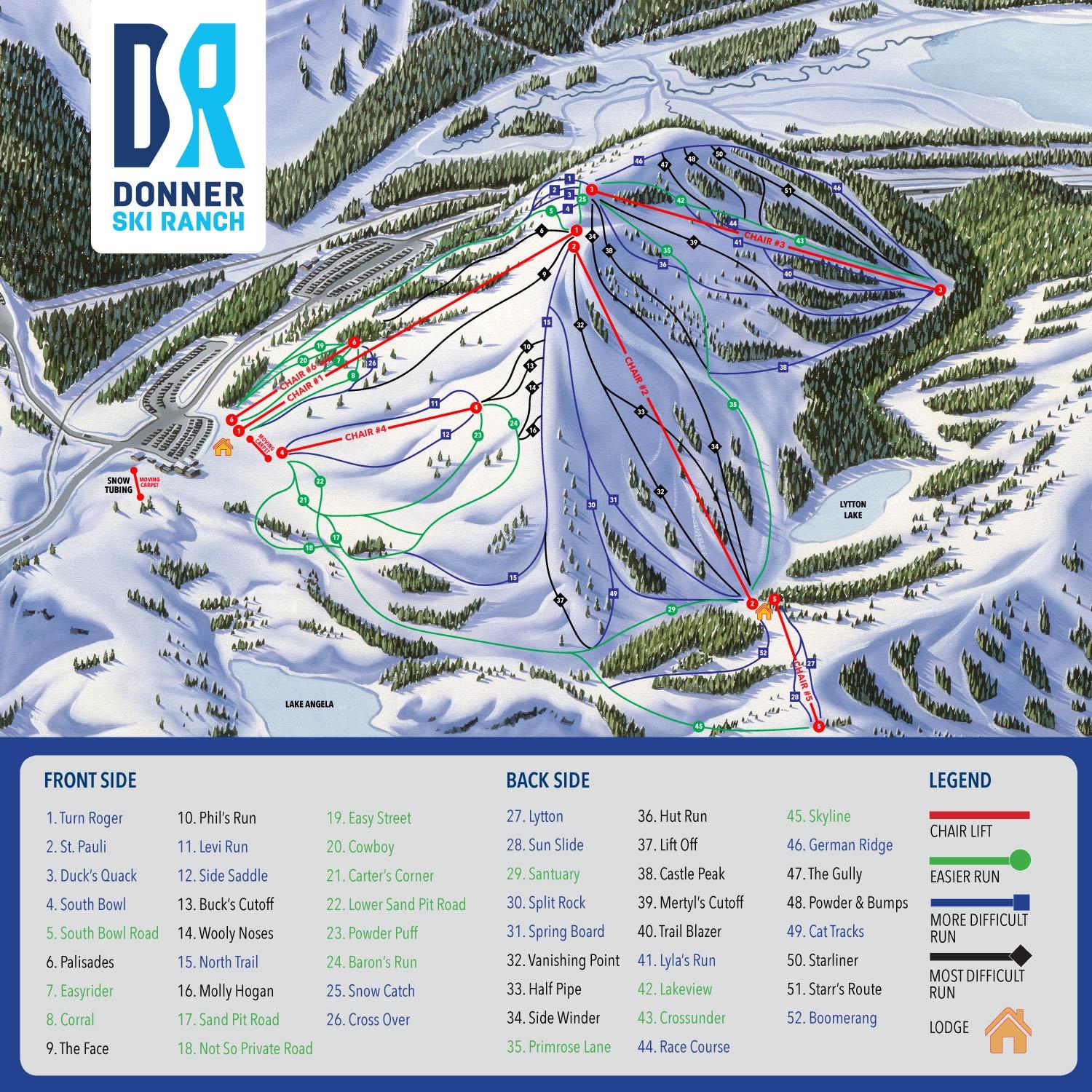 Pistenplan Donner Ski Ranch