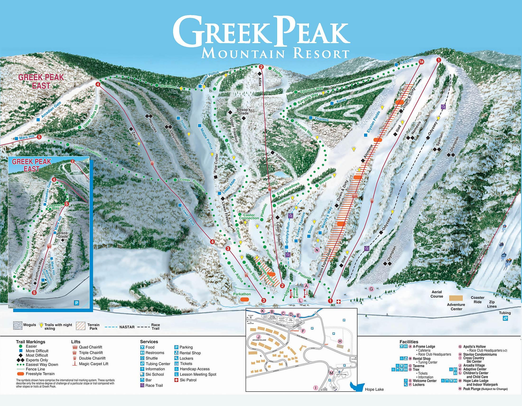Pistenplan Greek Peak Mountain Resort