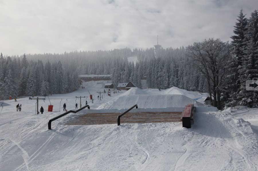 Snowpark im Skigebiet Klinovec