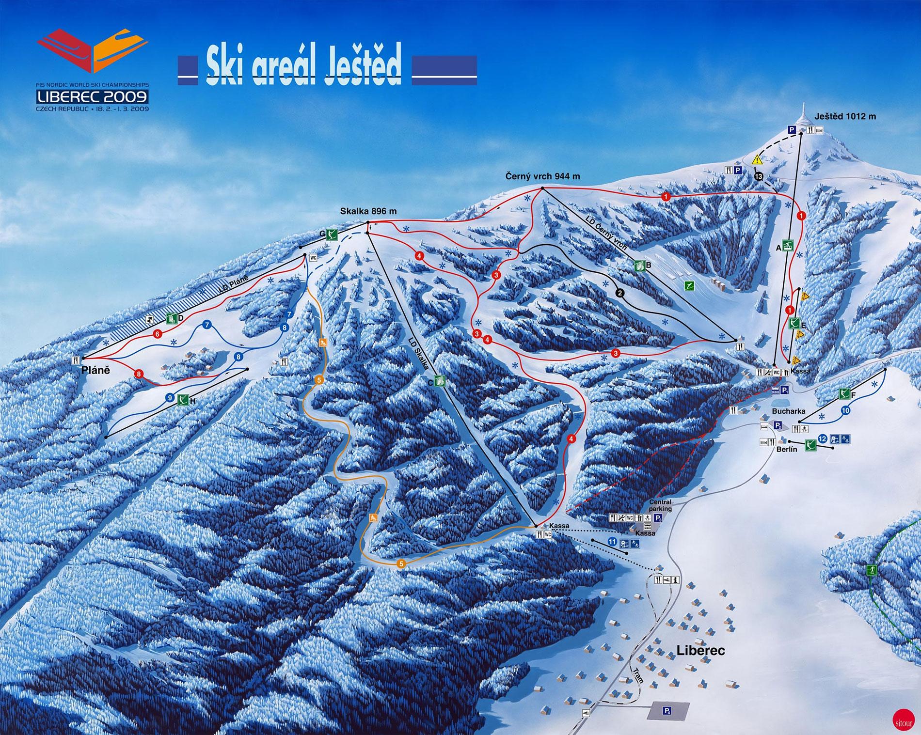 Pistenplan Ski Areal Jested