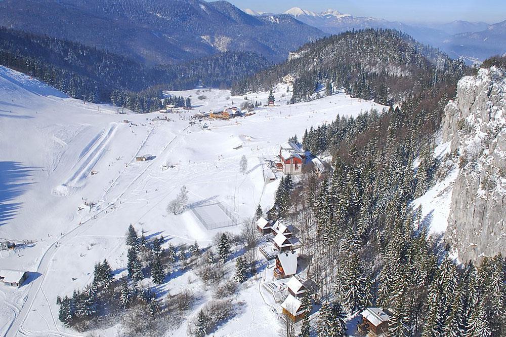 Blick auf das Skigebiet Malino Brdo