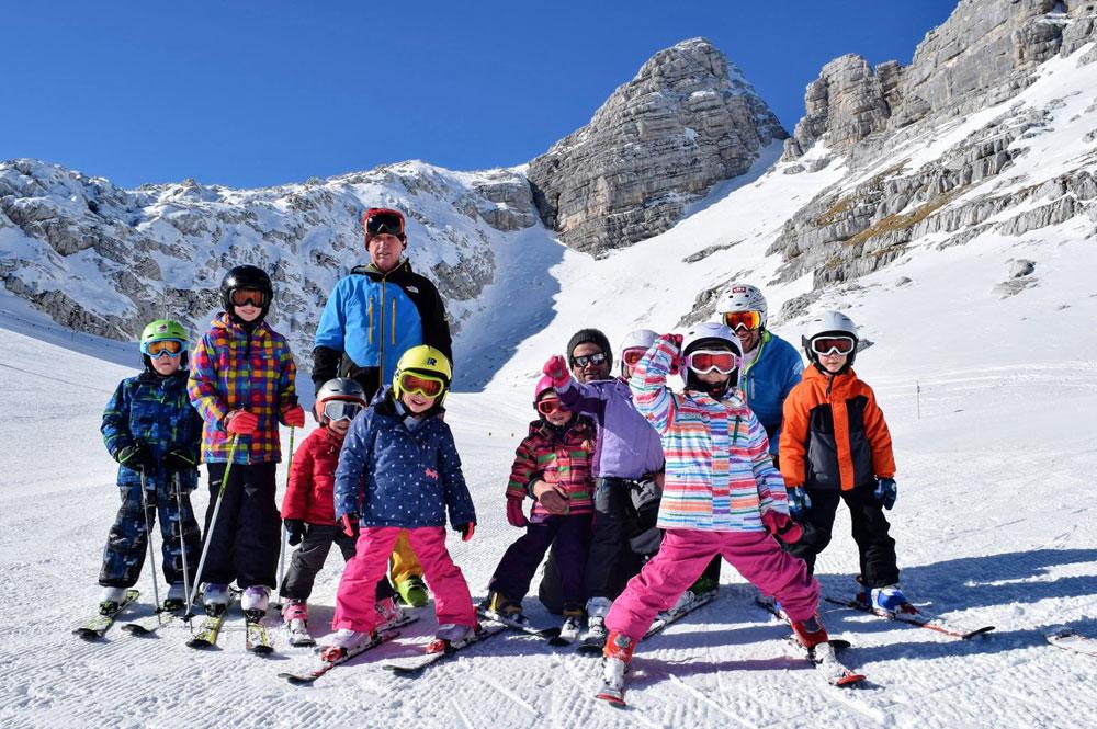 Kinderski im Skigebiet Bovec-Kanin