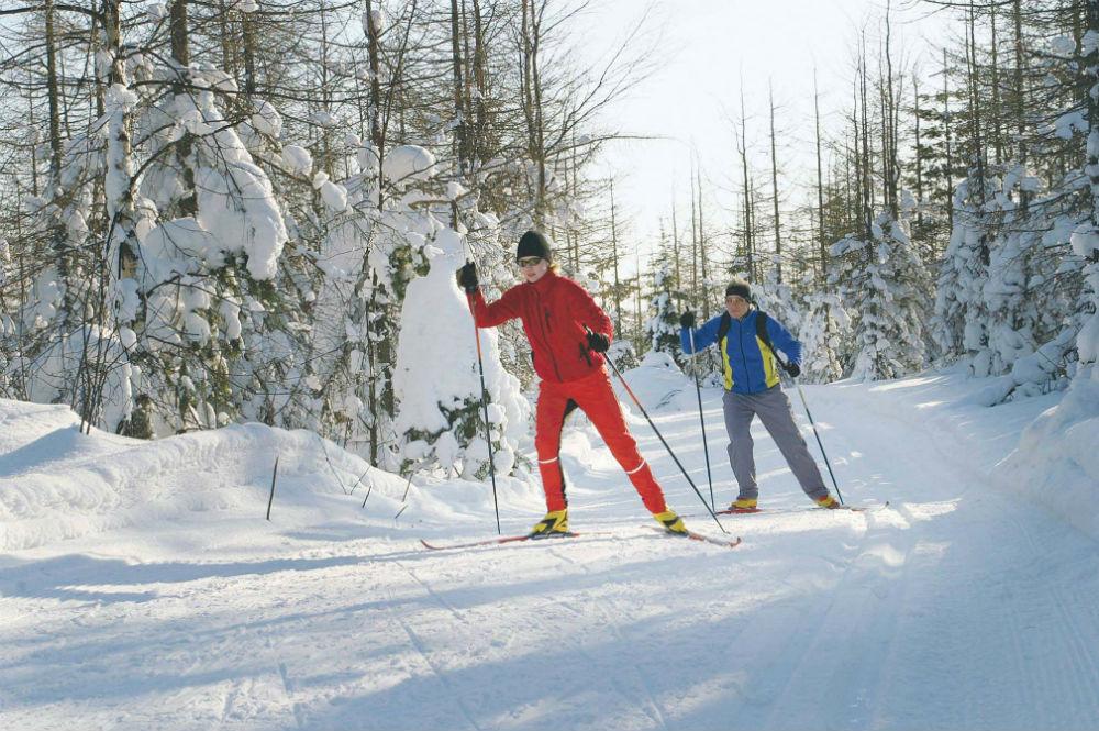 Langläufer im Skigebiet Tahko