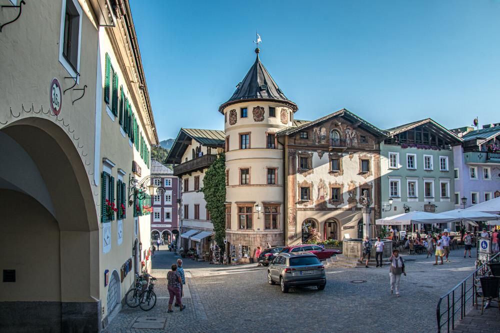 Blick auf den Marktplatz in Berchtesgaden