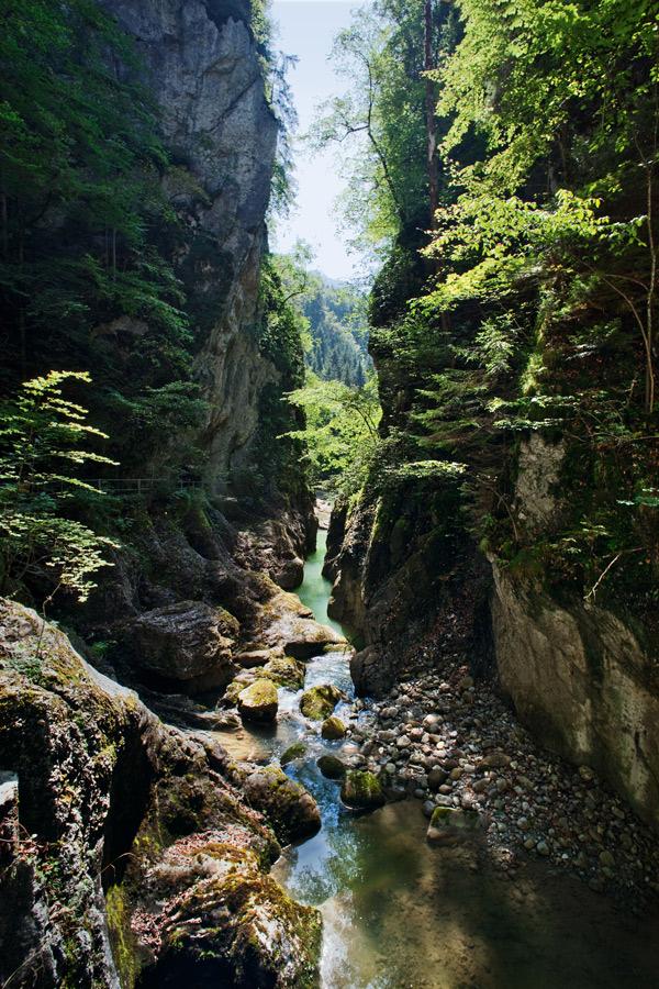 Jaunbachschlucht (Gorges de la Jogne) unterhalb des Lac de Montsalvens
